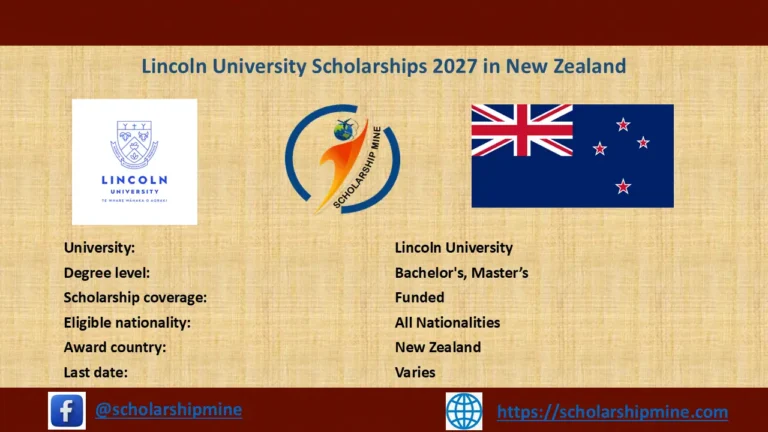 Lincoln University Scholarships 2027 in New Zealand